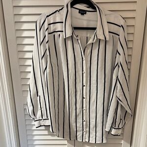 Torrid Monochrome Striped Blouse